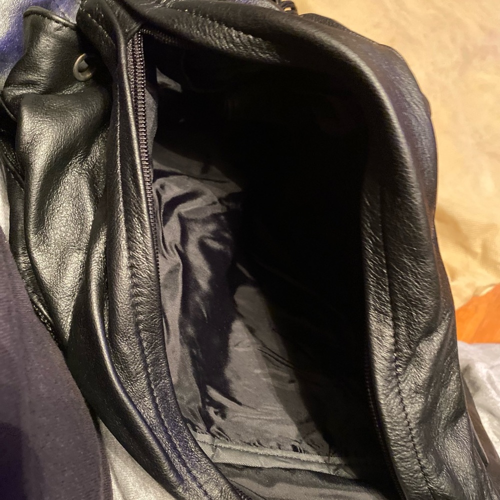 Backpack Soft Black Leather Nwot - image 2